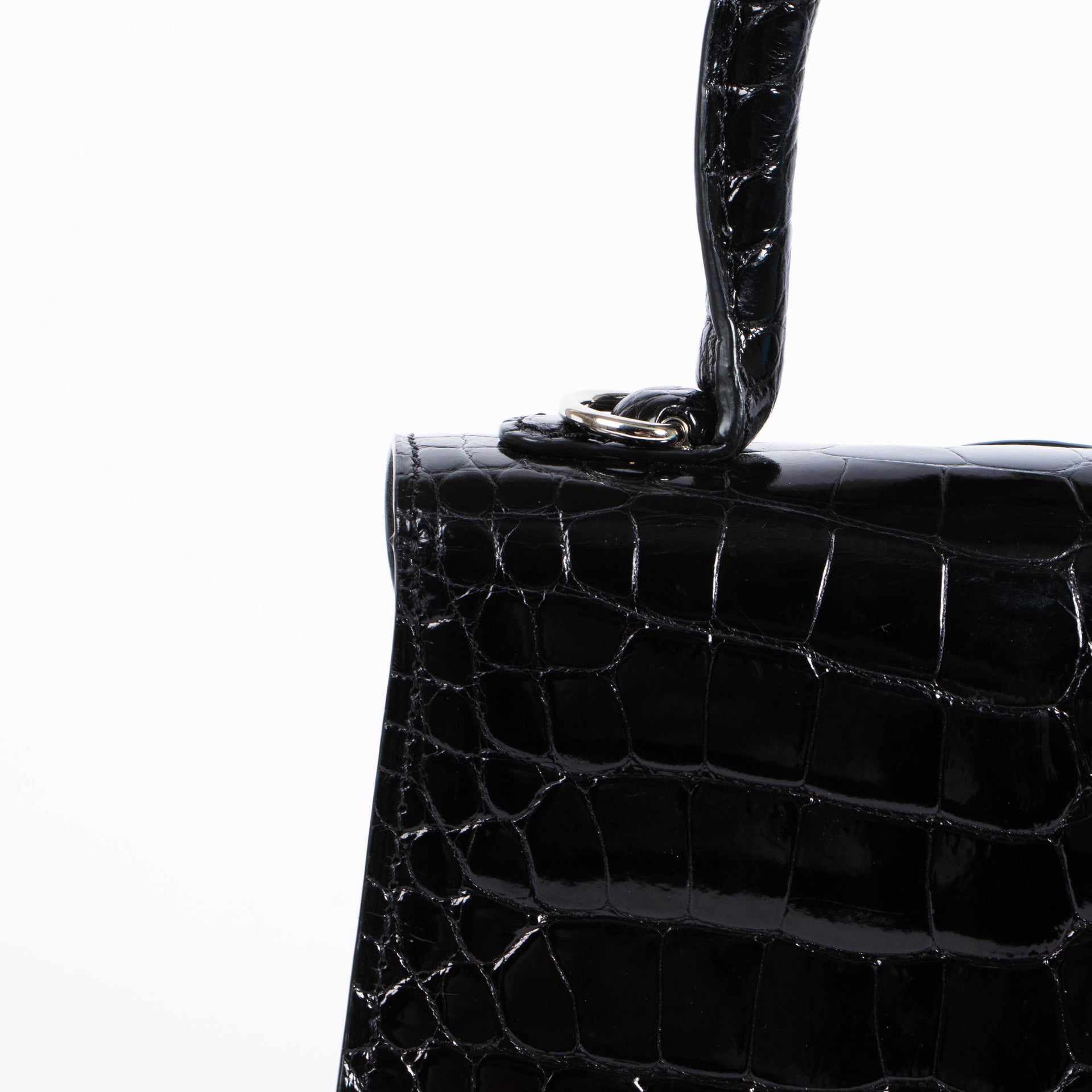 Delvaux Black Shiny Alligator Brillant Mini Bag