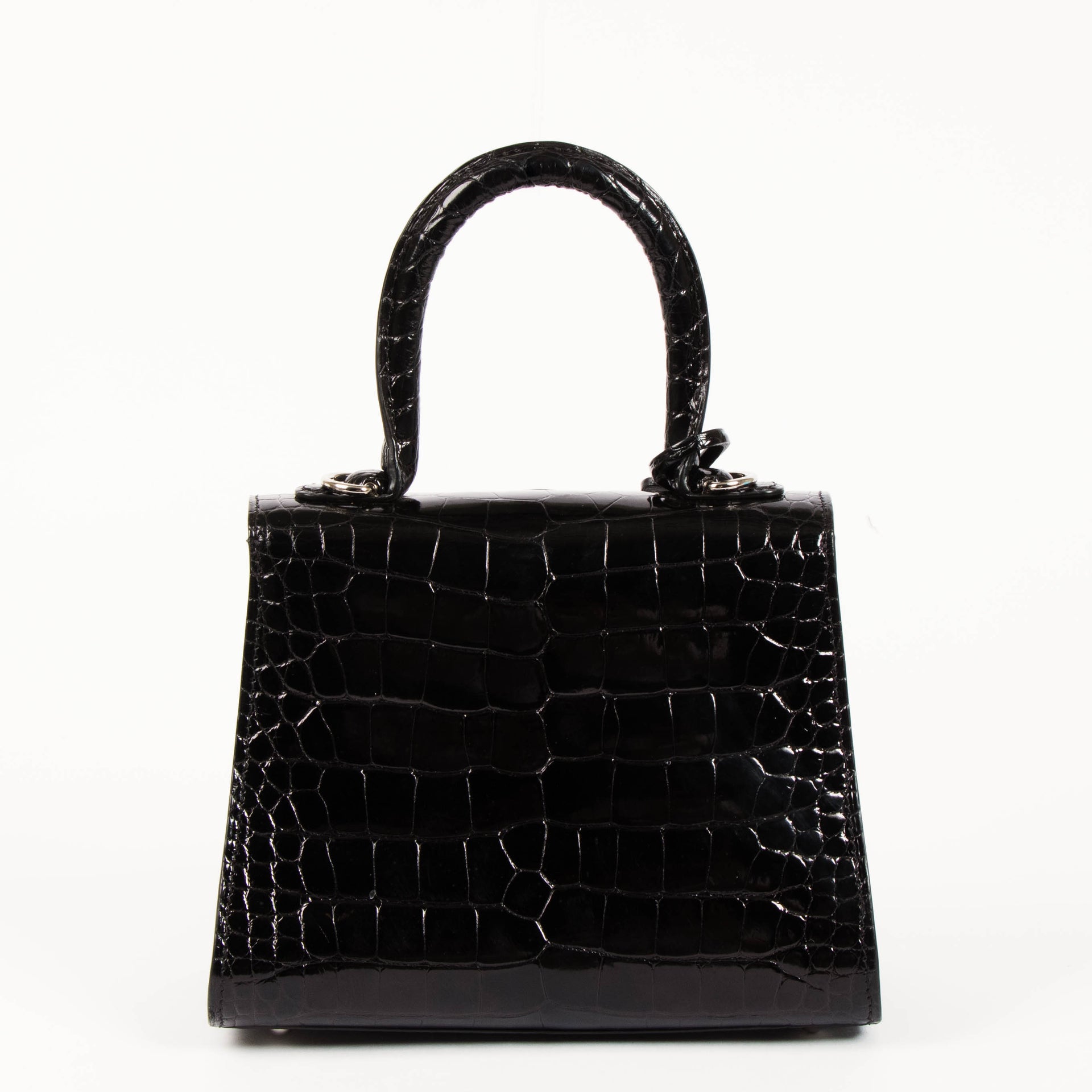 Delvaux Black Shiny Alligator Brillant Mini Bag