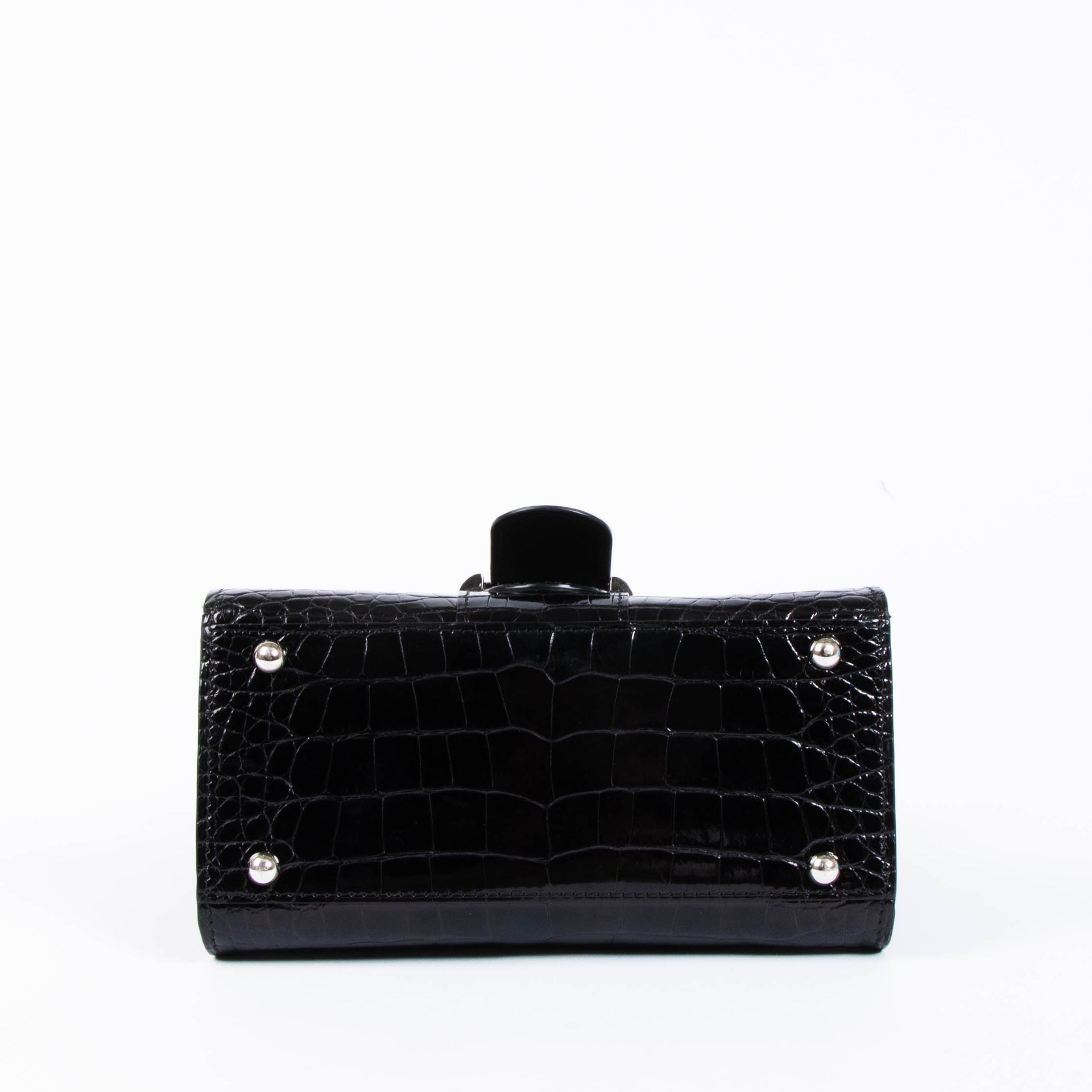 Delvaux Black Shiny Alligator Brillant Mini Bag