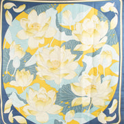 Shop the authentic Hermès Blue Fleurs de Lotus Scarf second hand on Labellov.com