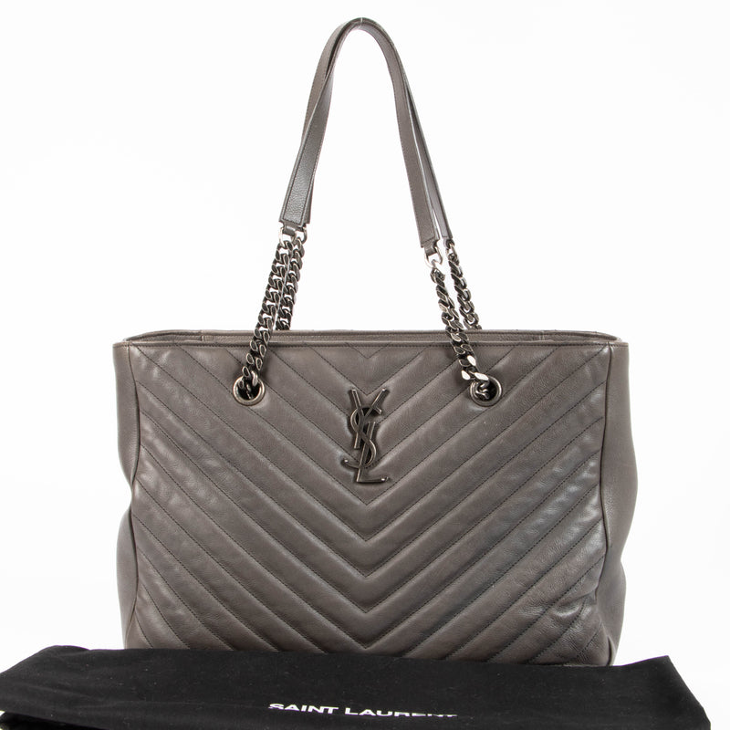 Saint Laurent Grey Shopping Tote Bag