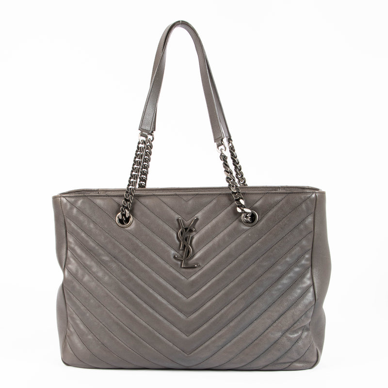 Saint Laurent Grey Shopping Tote Bag