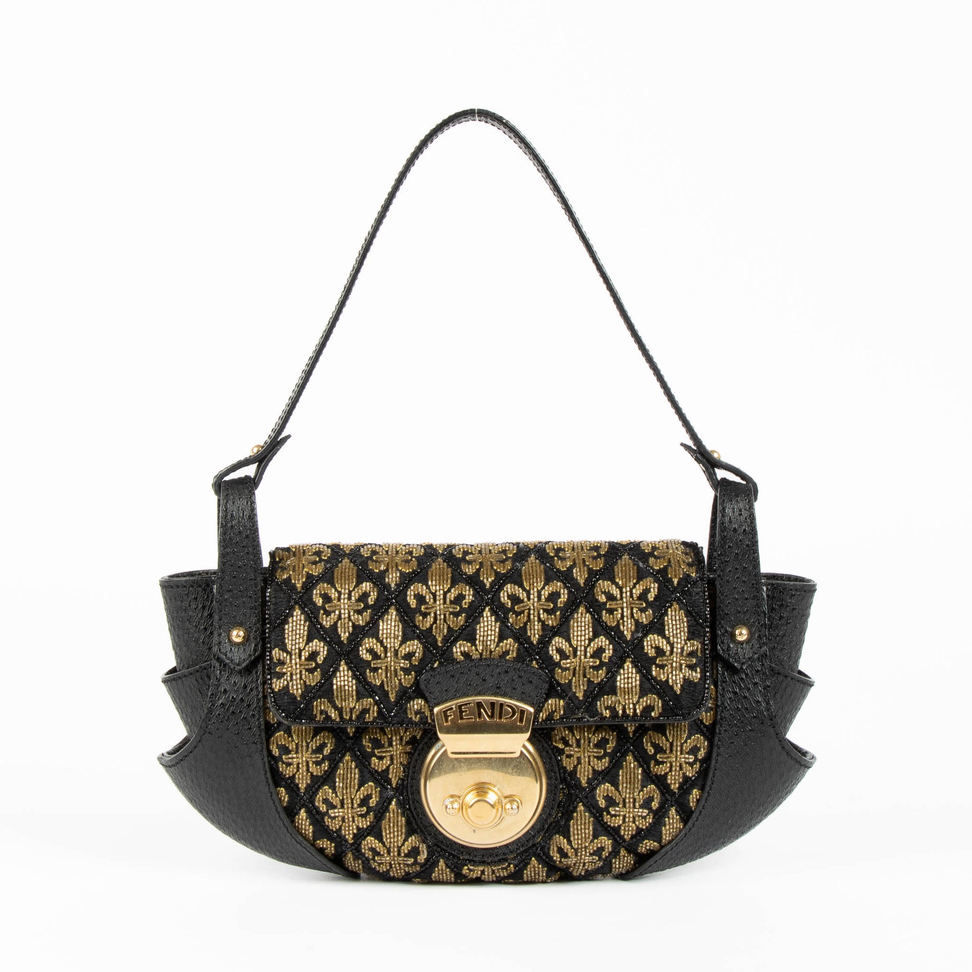 Shop this 100% authentic Fendi Black/Gold Ricami Strass Bag at Labellov.com
