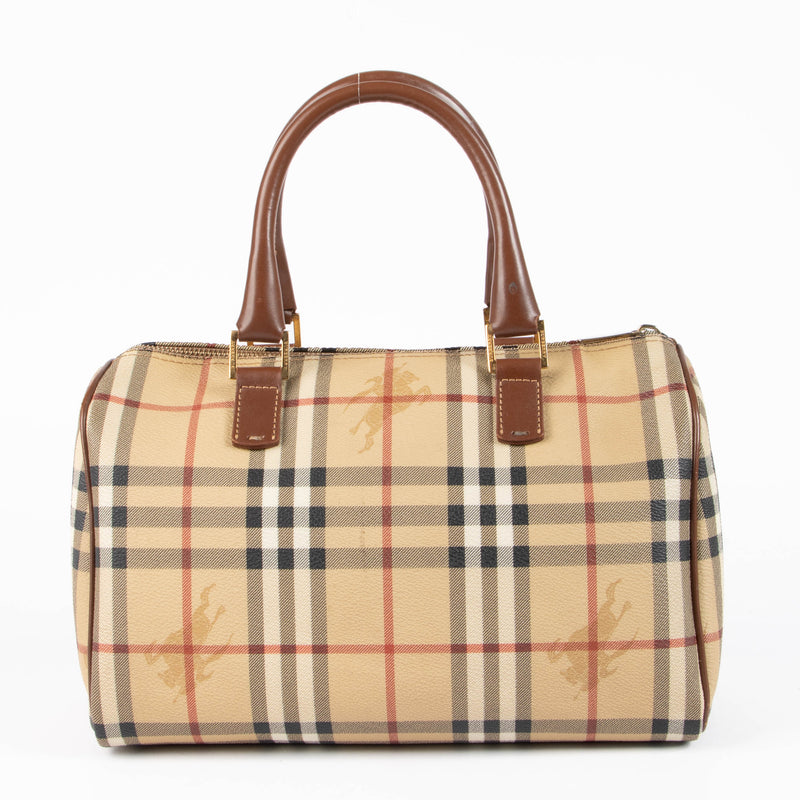 Burberry Haymarket Check Canvas Boston Bag