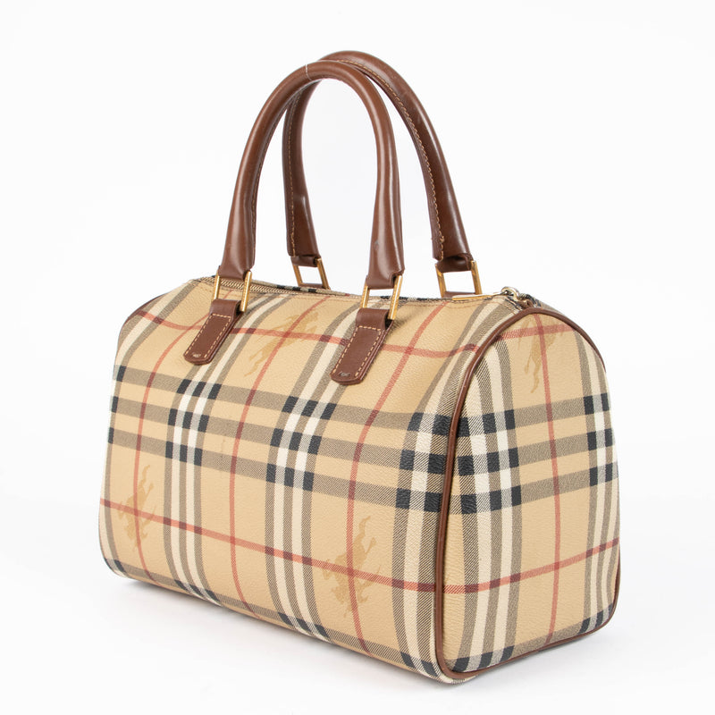 Burberry Haymarket Check Canvas Boston Bag