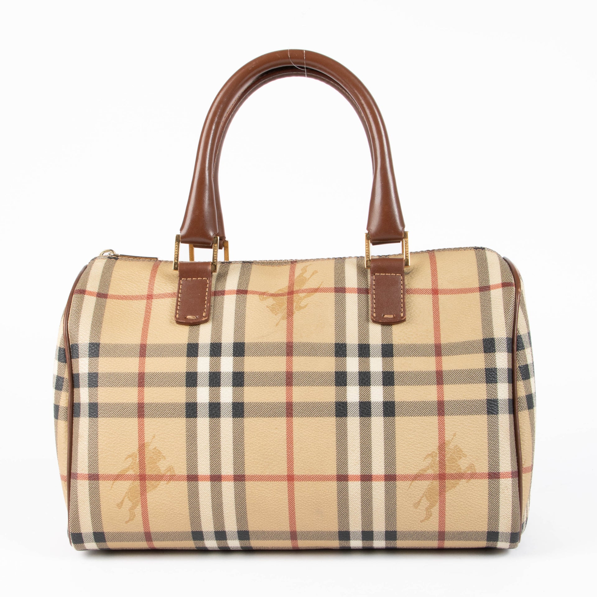 Burberry Haymarket Check Canvas Boston Bag