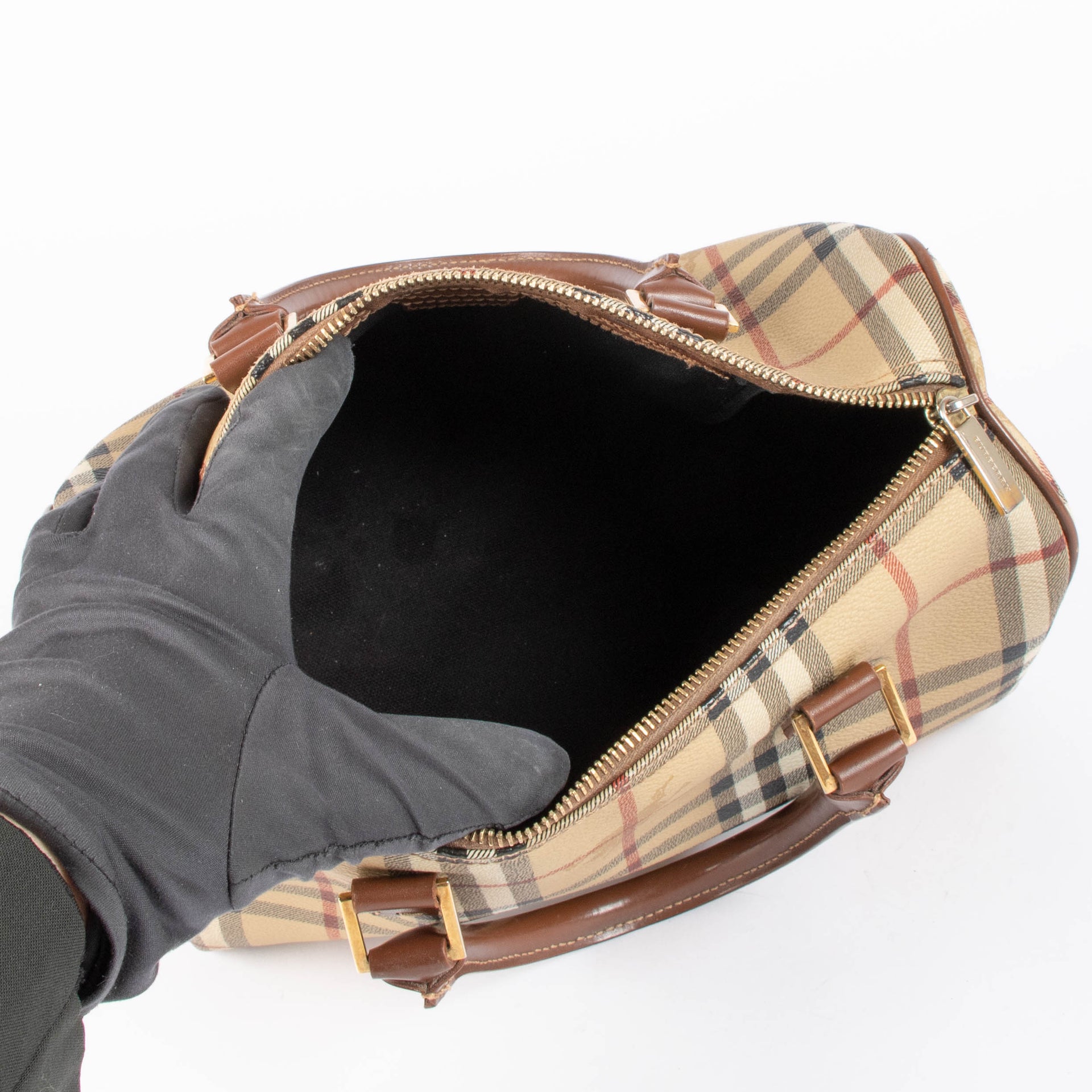 Burberry Haymarket Check Canvas Boston Bag