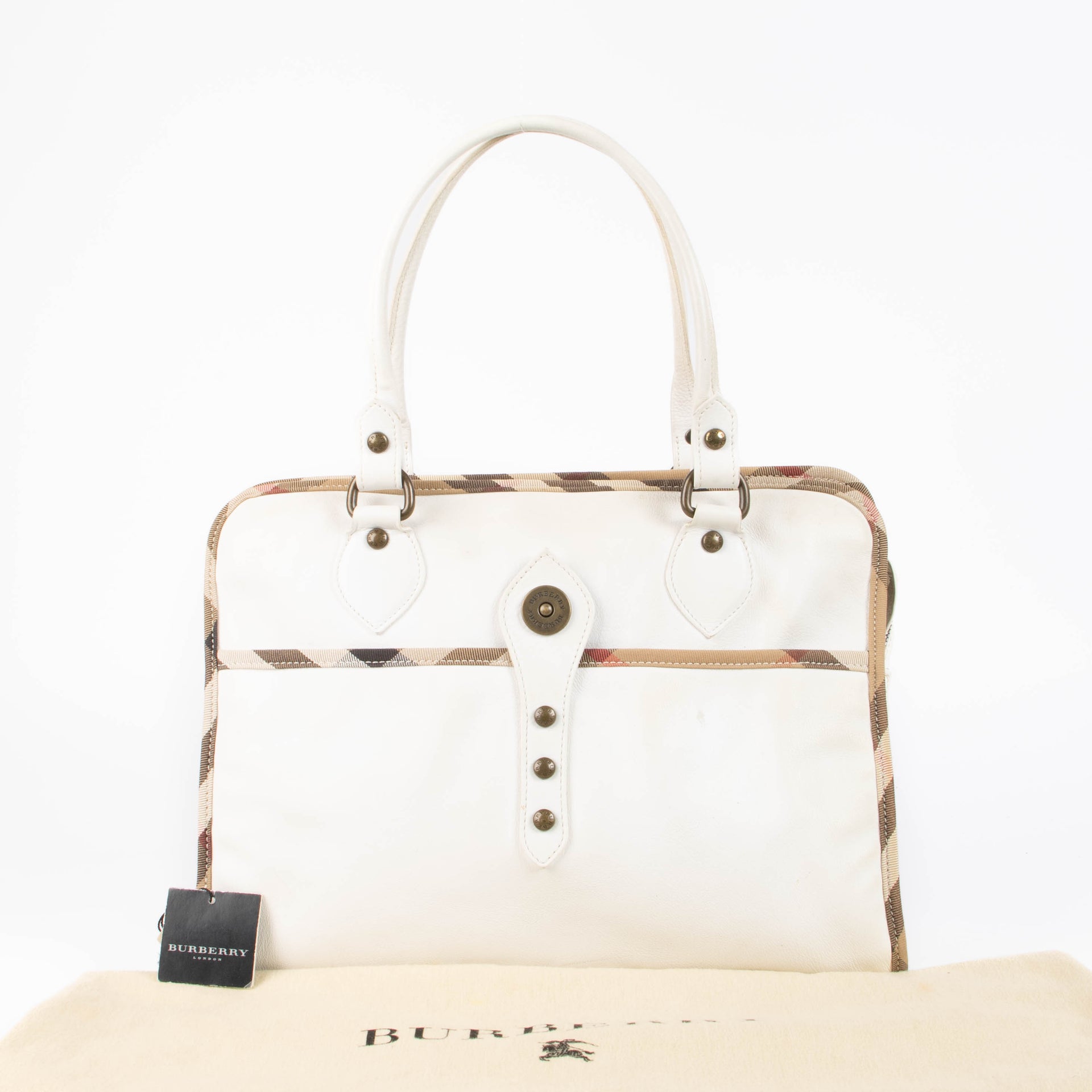 Burberry White Leather Shoulder Bag