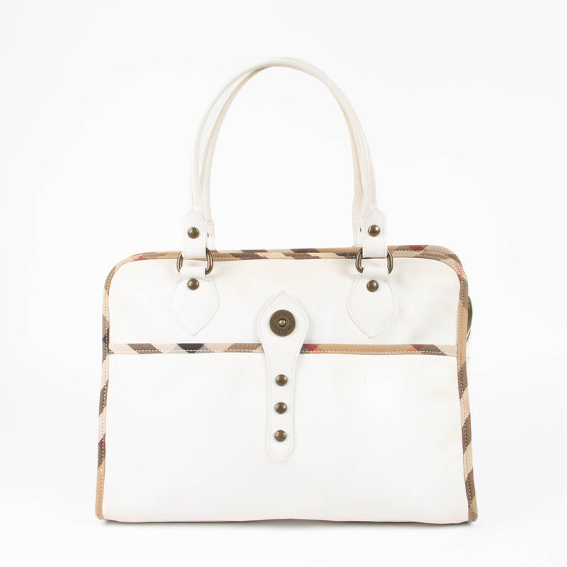 Burberry White Leather Shoulder Bag
