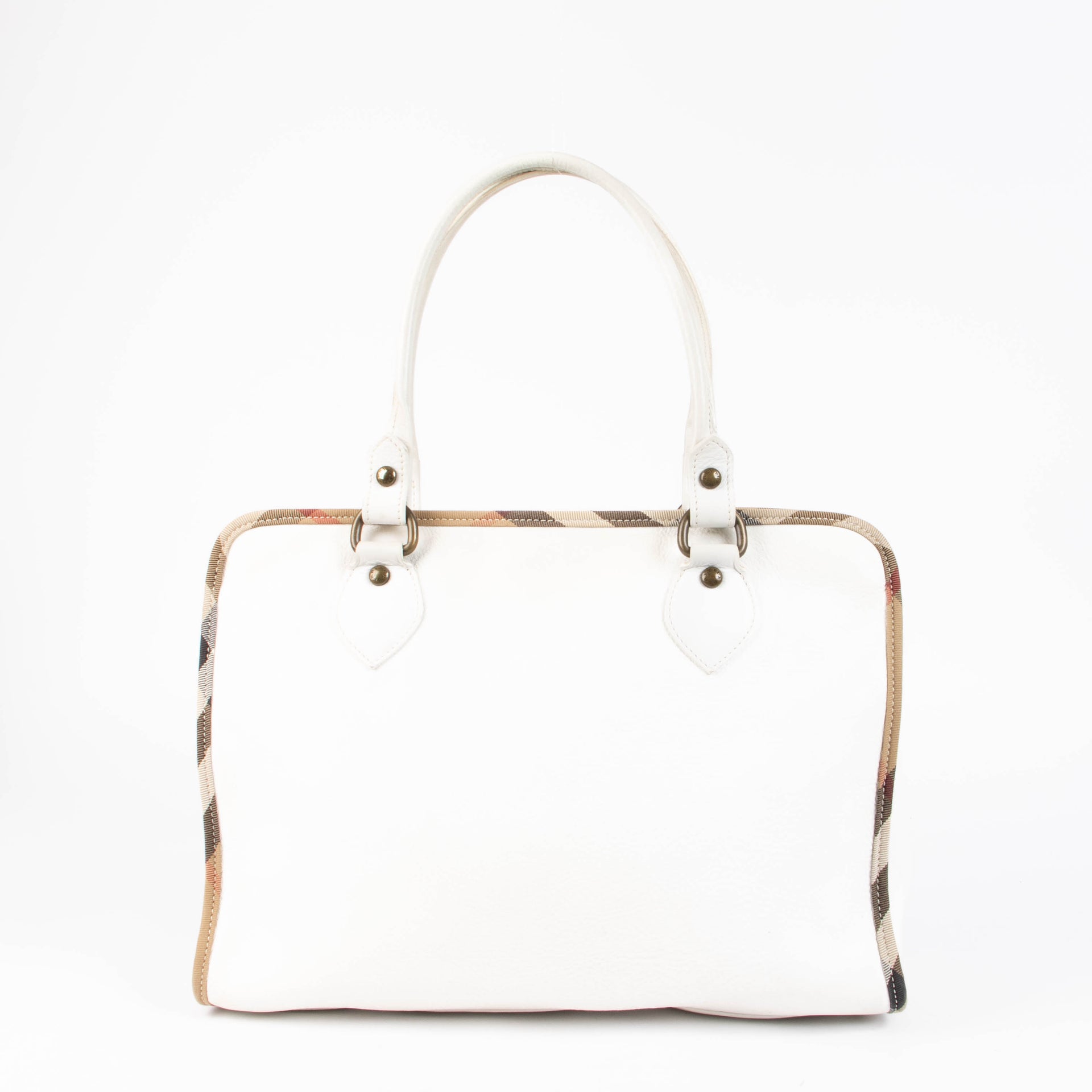 Burberry White Leather Shoulder Bag