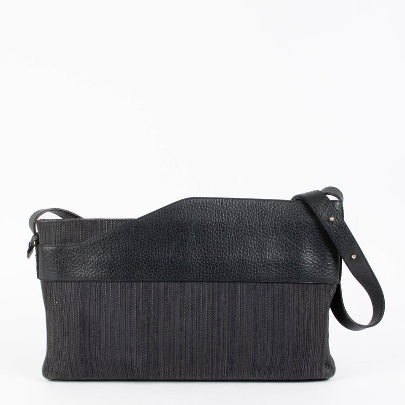 Shop this authentic delvaux blue toile de cuir long Shoulder bag pre-loved on Labellov.com