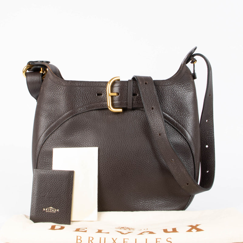 Shop this 100% authentic Delvaux Brown Souverain Shoulder Bag at Labellov.com.