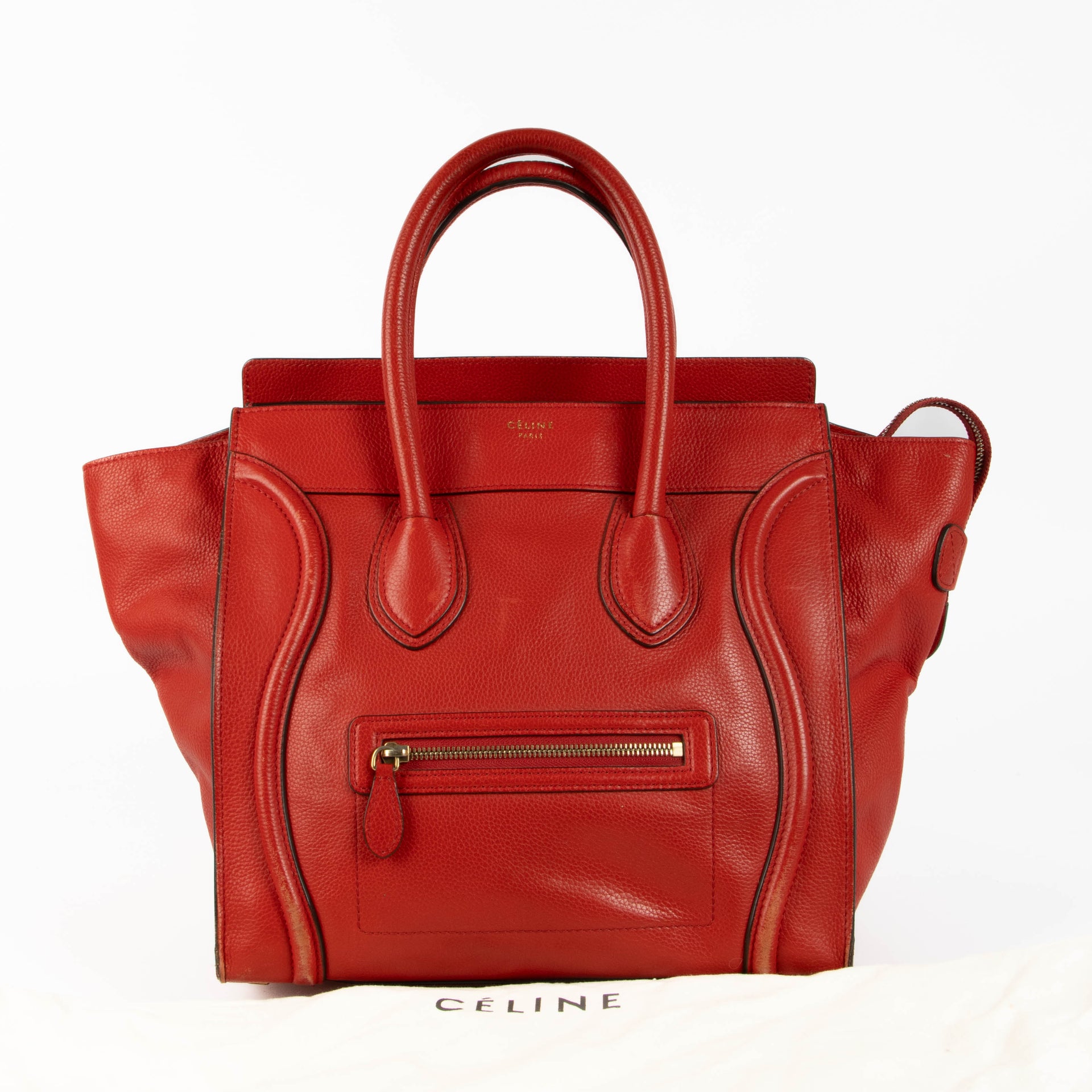 Shop this 100% authentic Celine Red Mini Luggage Bag at Labellov.com