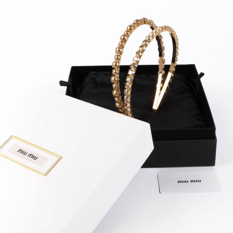 Shop the authentic Miu Miu Gold Diadem second hand Labellov.com