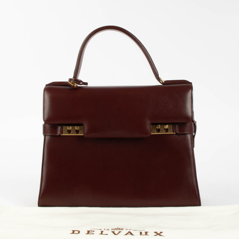 Shop this authentic Delvaux Brown Box Calf Vintage Tempête MM pre-loved on Labellov.com