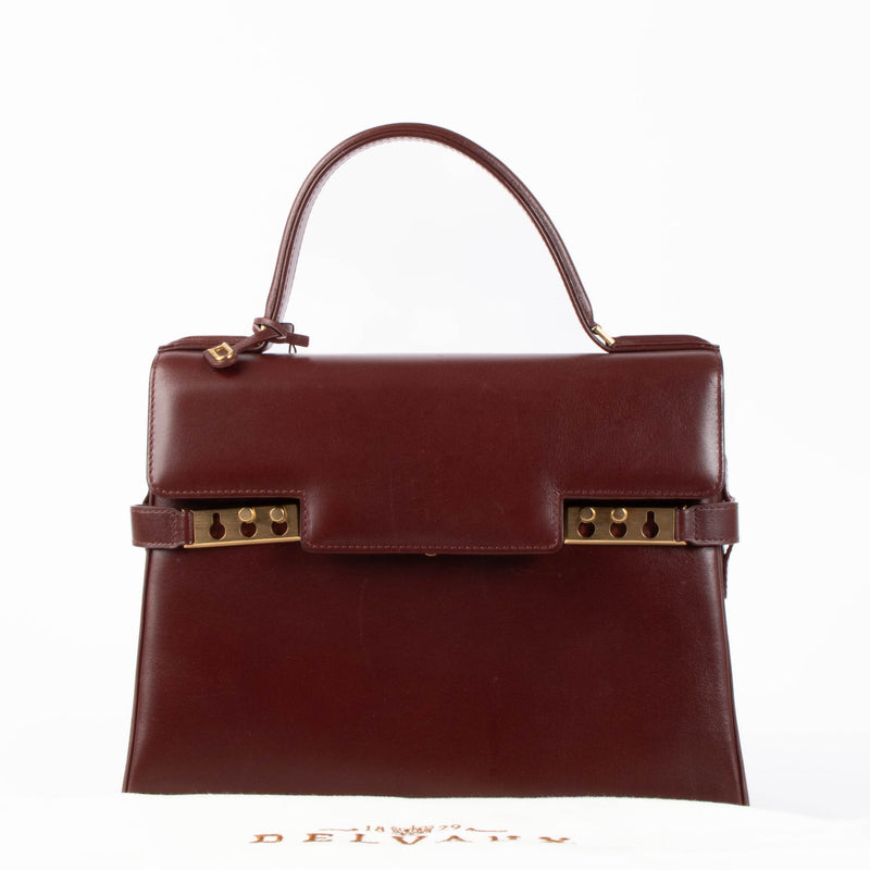 Delvaux Burgundy Box Calf Tempête MM