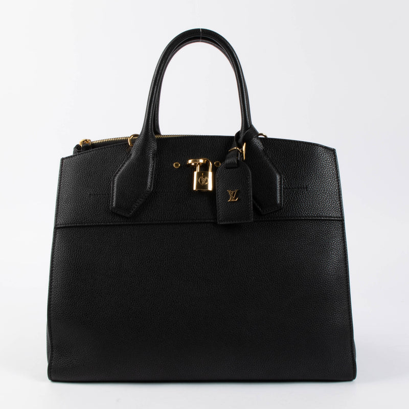 Louis Vuitton Black Leather City Steamer GM