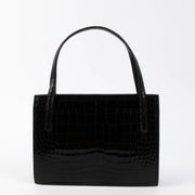 Shop authentic Delvaux Black Vintage Crocodile Top Handle Bag on Labellov.com.