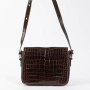 Shop authentic Delvaux Brown Vintage Crocodile Shoulder Bag on Labellov.com.