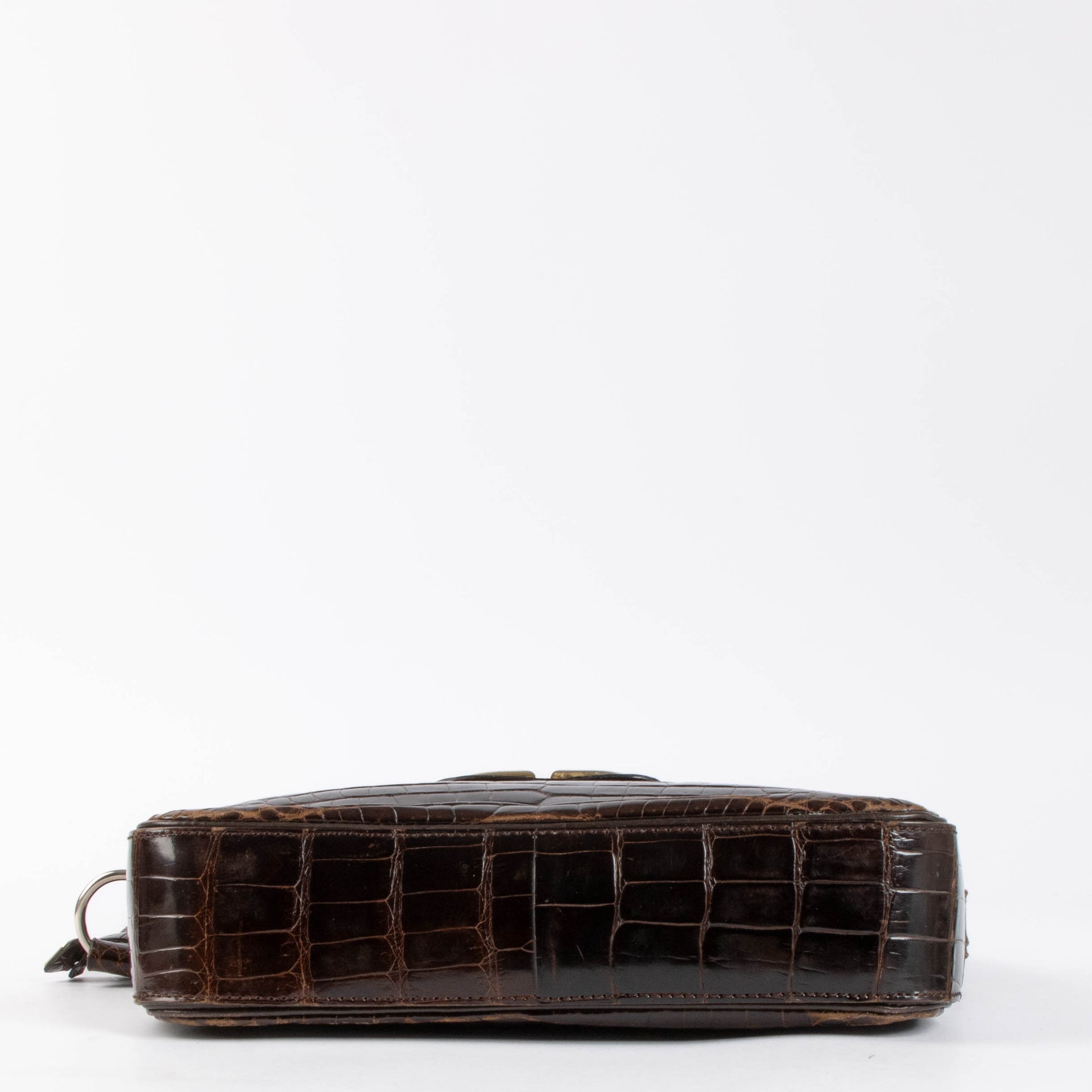 Shop authentic Delvaux Brown Vintage Crocodile Shoulder Bag on Labellov.com.