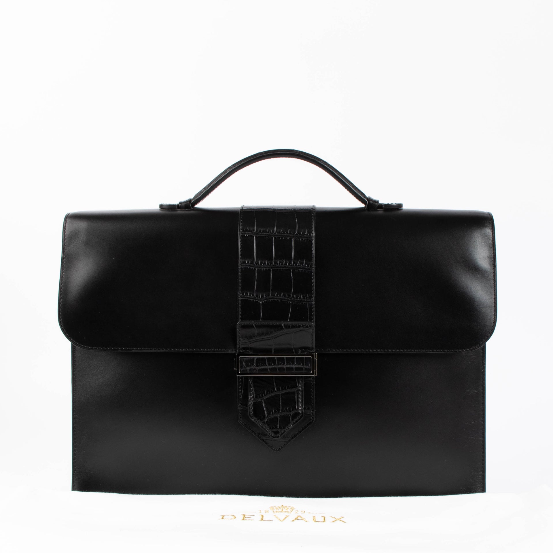 Shop authentic Delvaux Black Alligator Detail Briefcase on Labellov.com.