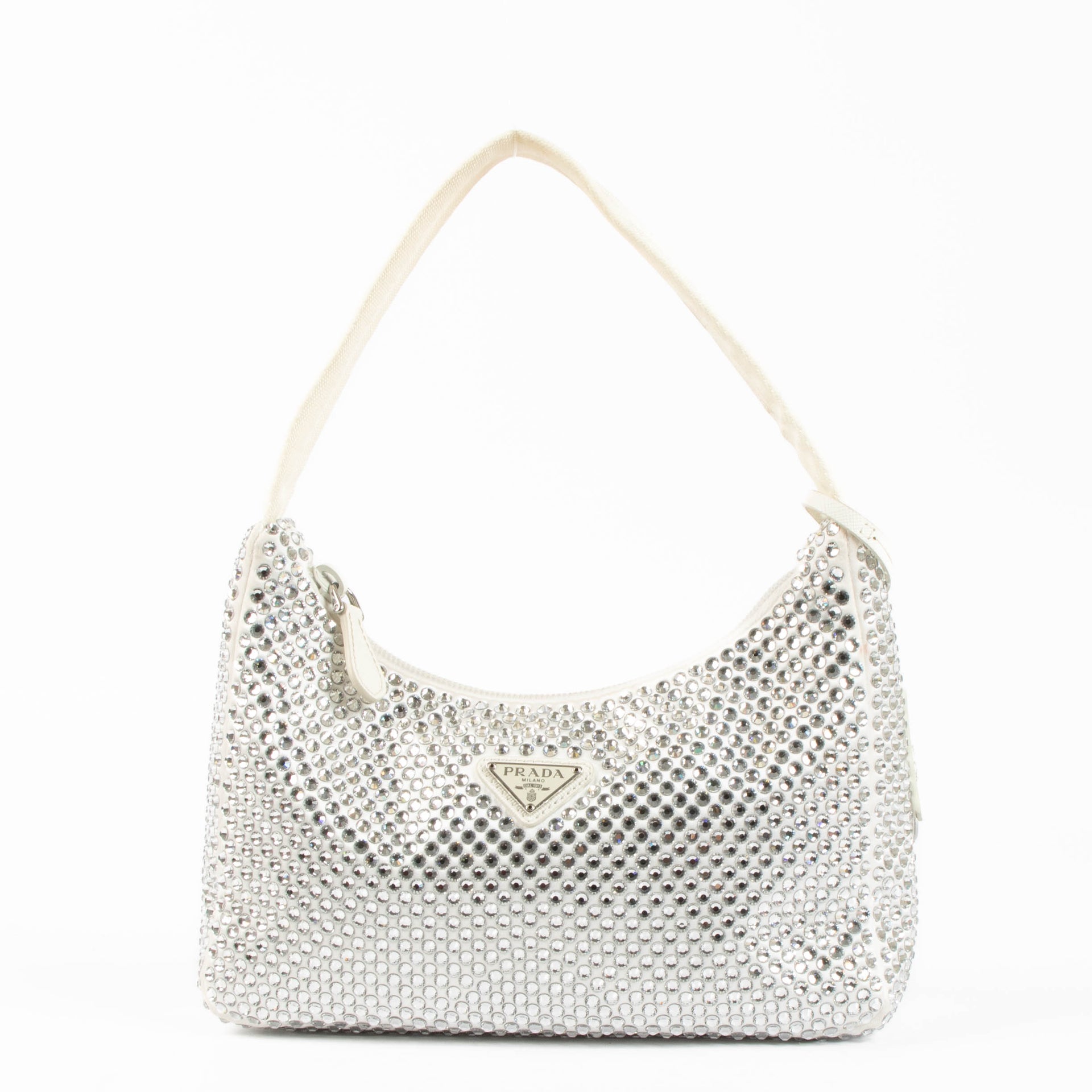 Shop this 100% authentic Prada Crystal Re-Edition 2000 Mini Satin Bag at Labellov.com