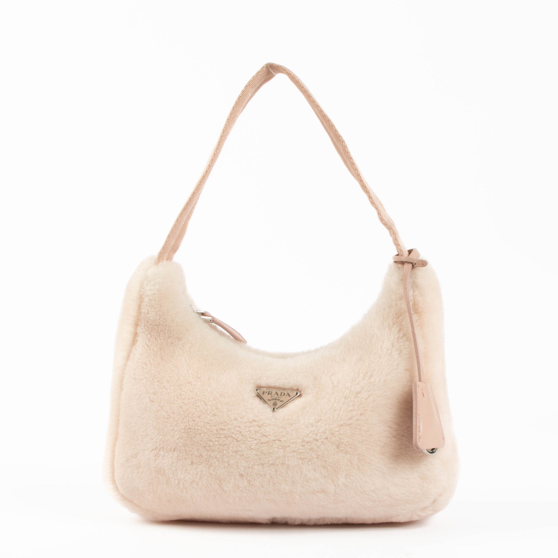 Shop this 100% authentic Prada Pink Re-Edition 2000 Shearling Bag at Labellov.com