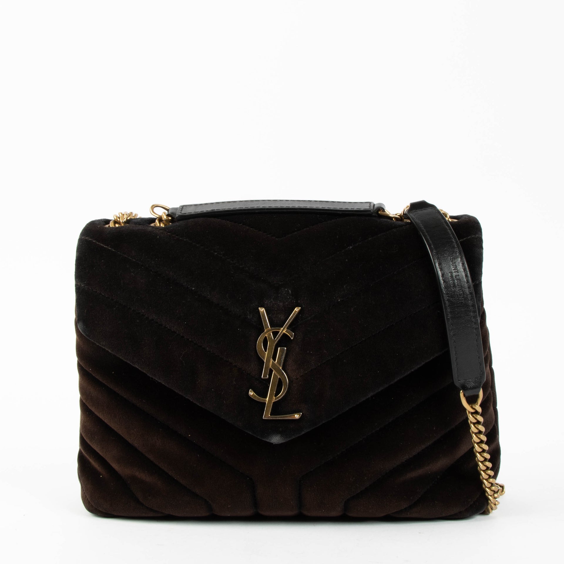 Saint Laurent Black Velvet Loulou Small Bag