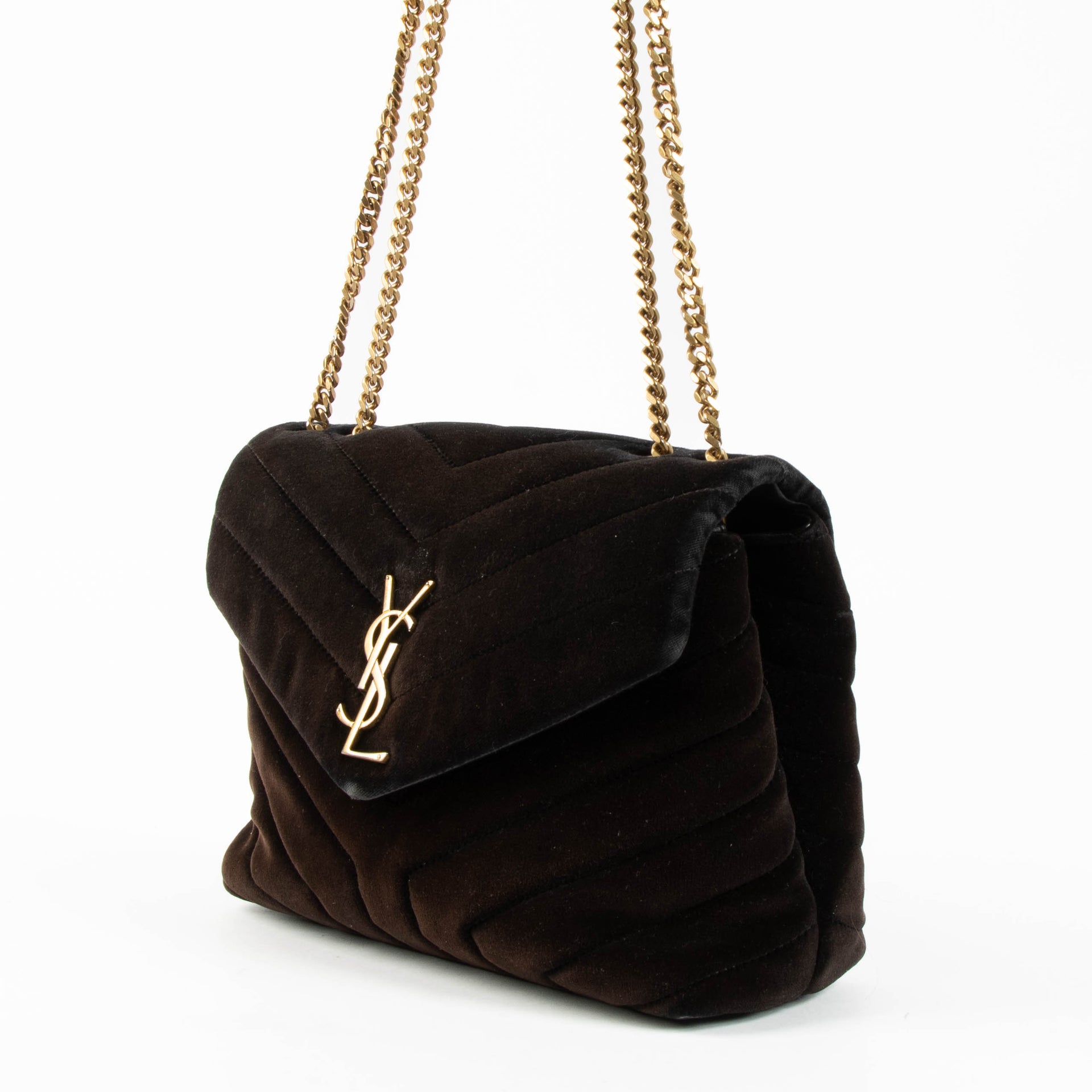Saint Laurent Black Velvet Loulou Small Bag