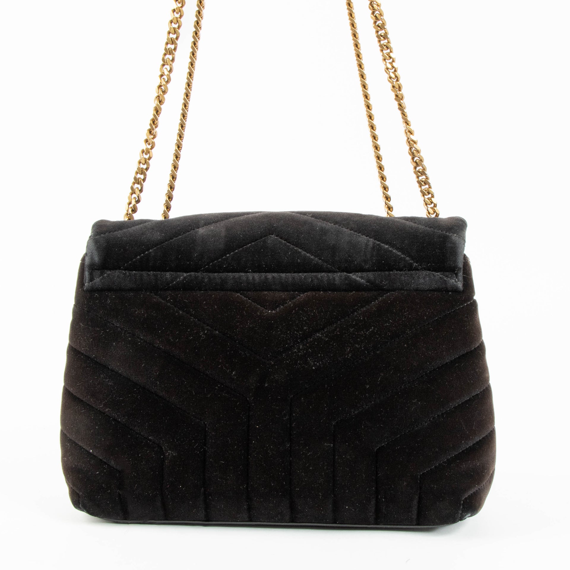 Saint Laurent Black Velvet Loulou Small Bag