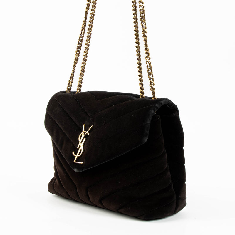 Saint Laurent Black Velvet Loulou Small Bag