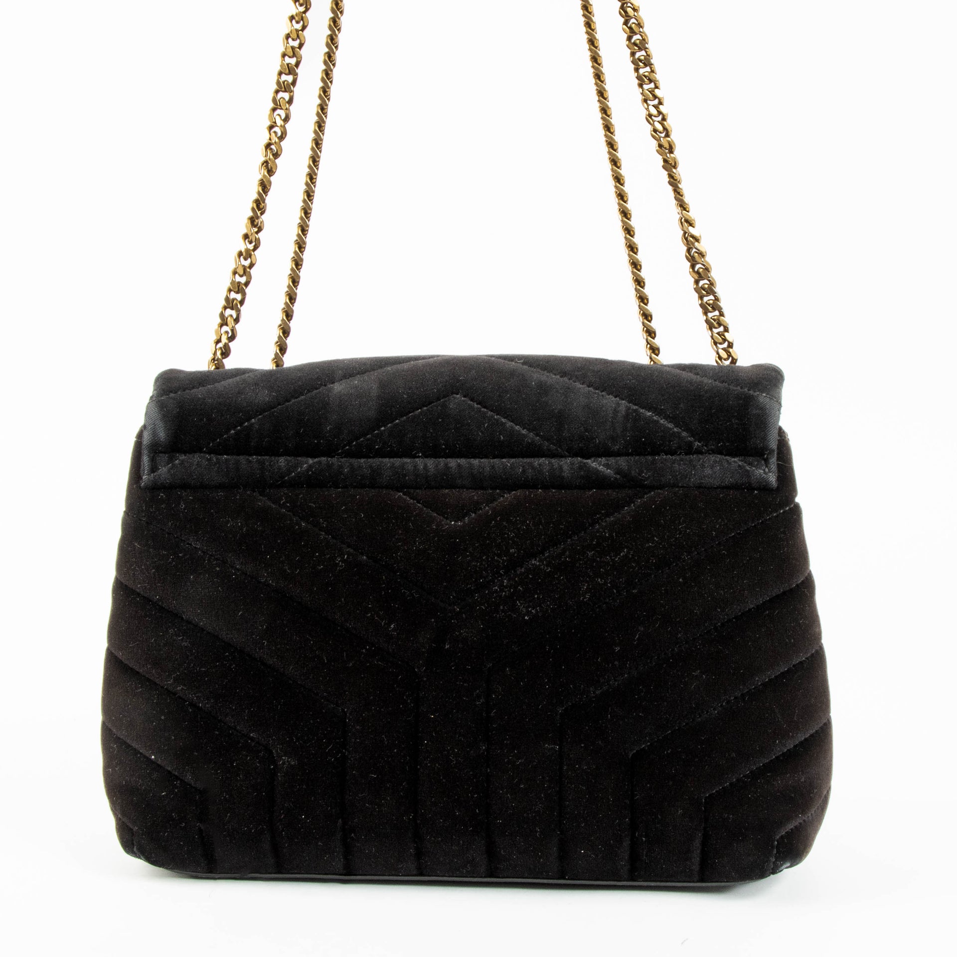 Saint Laurent Black Velvet Loulou Small Bag