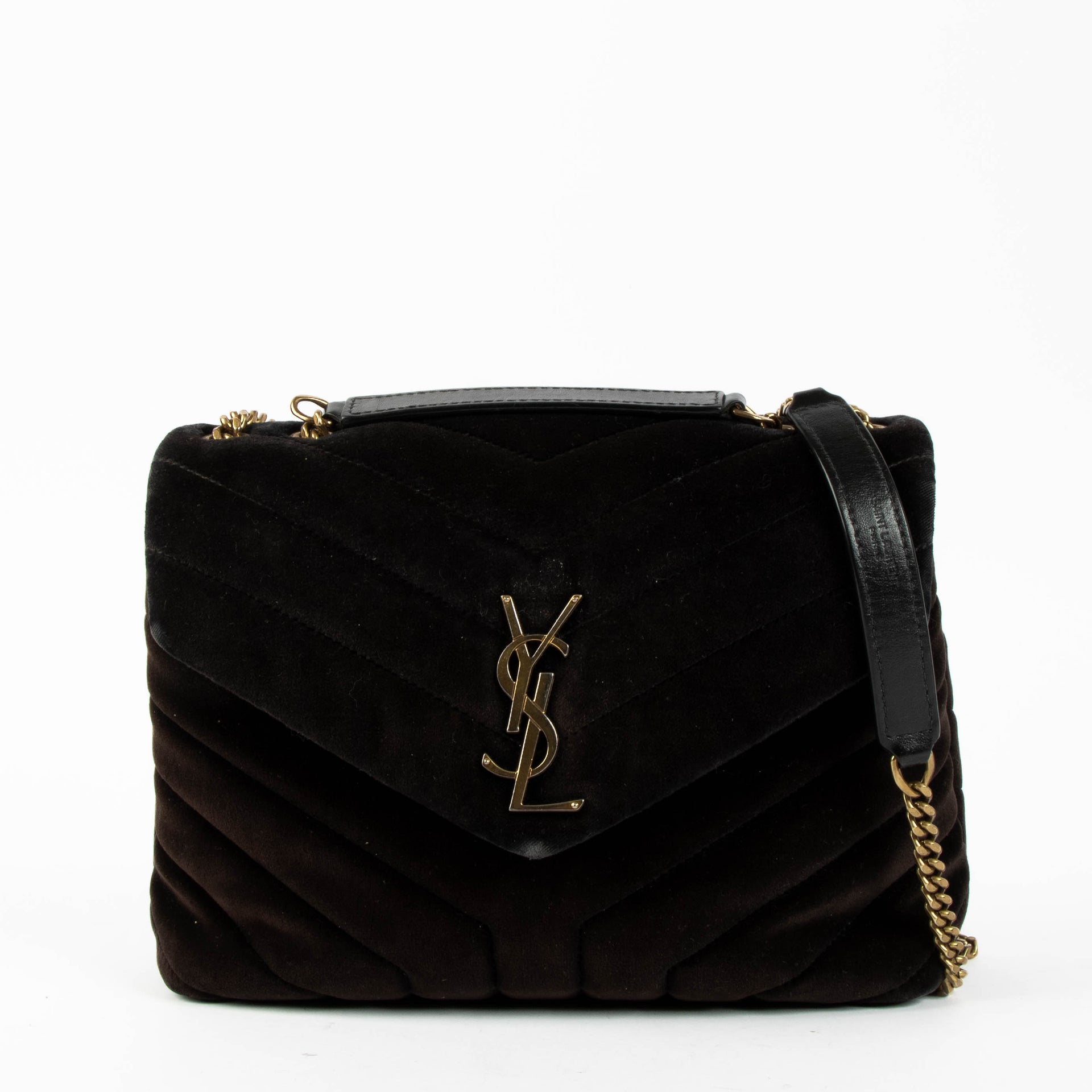 Saint Laurent Black Velvet Loulou Small Bag
