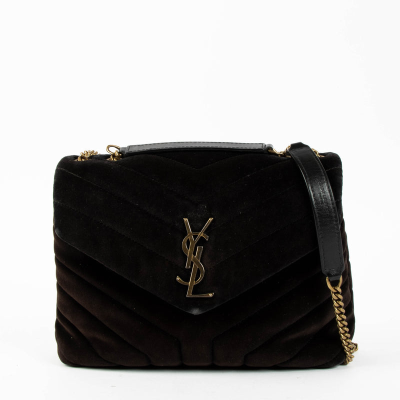 Saint Laurent Black Velvet Loulou Small Bag