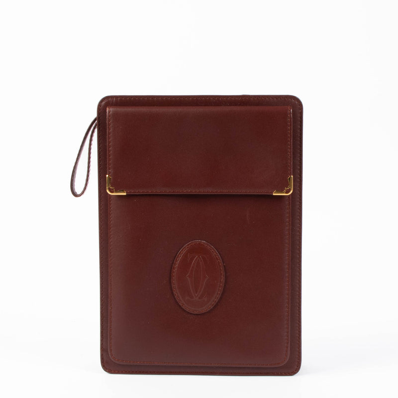 Cartier Burgundy Leather Vintage Clutch