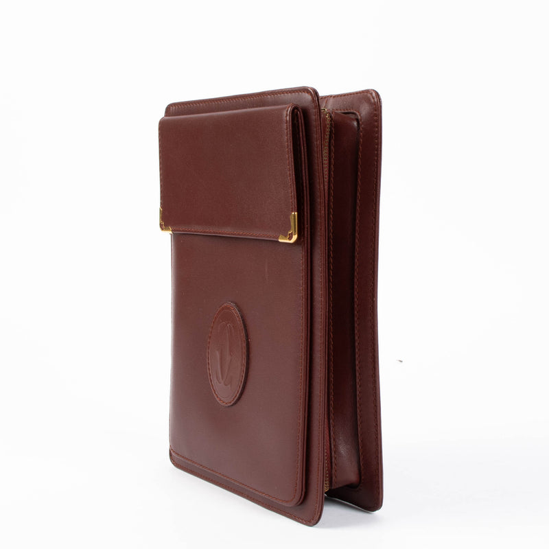 Cartier Burgundy Leather Vintage Clutch