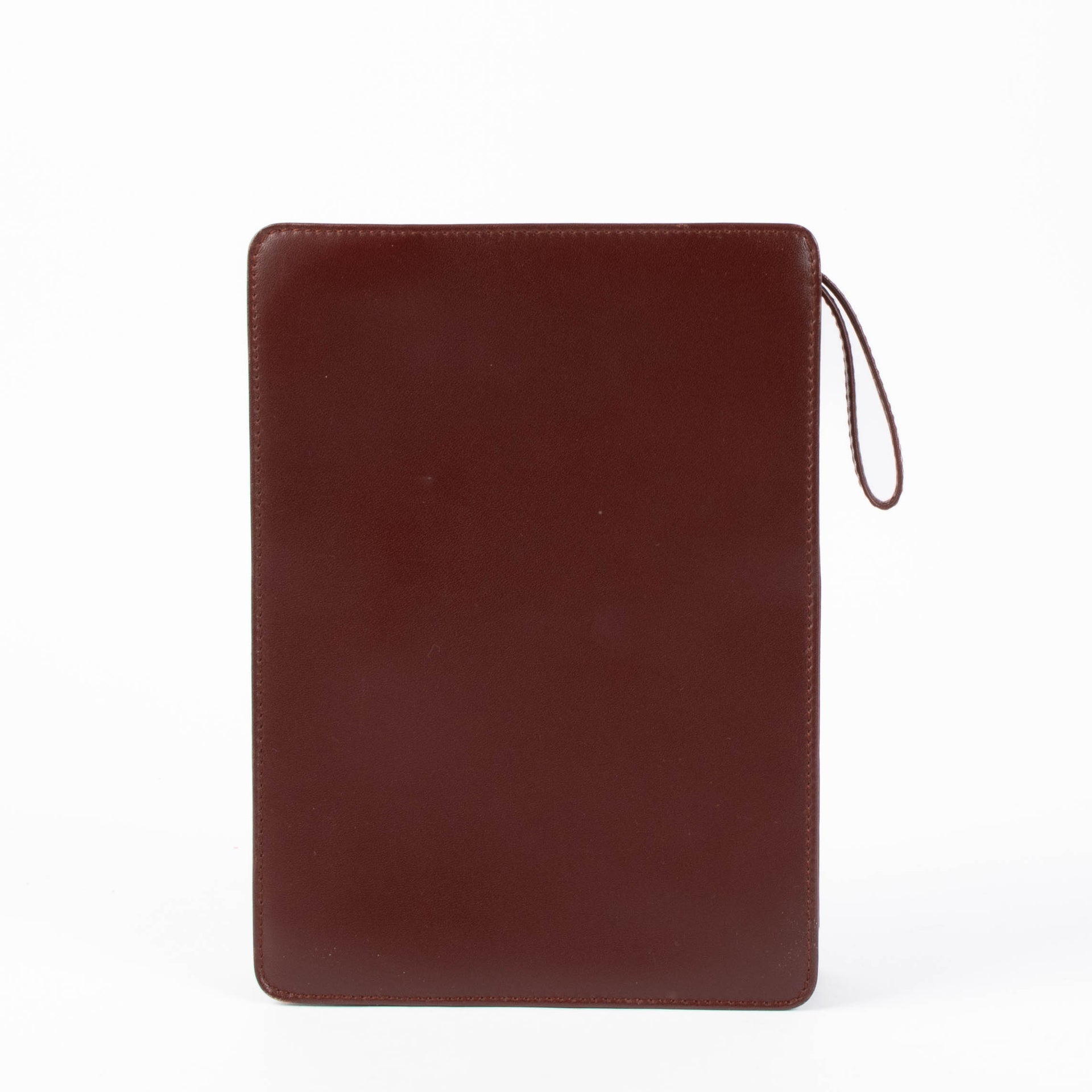 Pochette vintage en cuir bordeaux Cartier