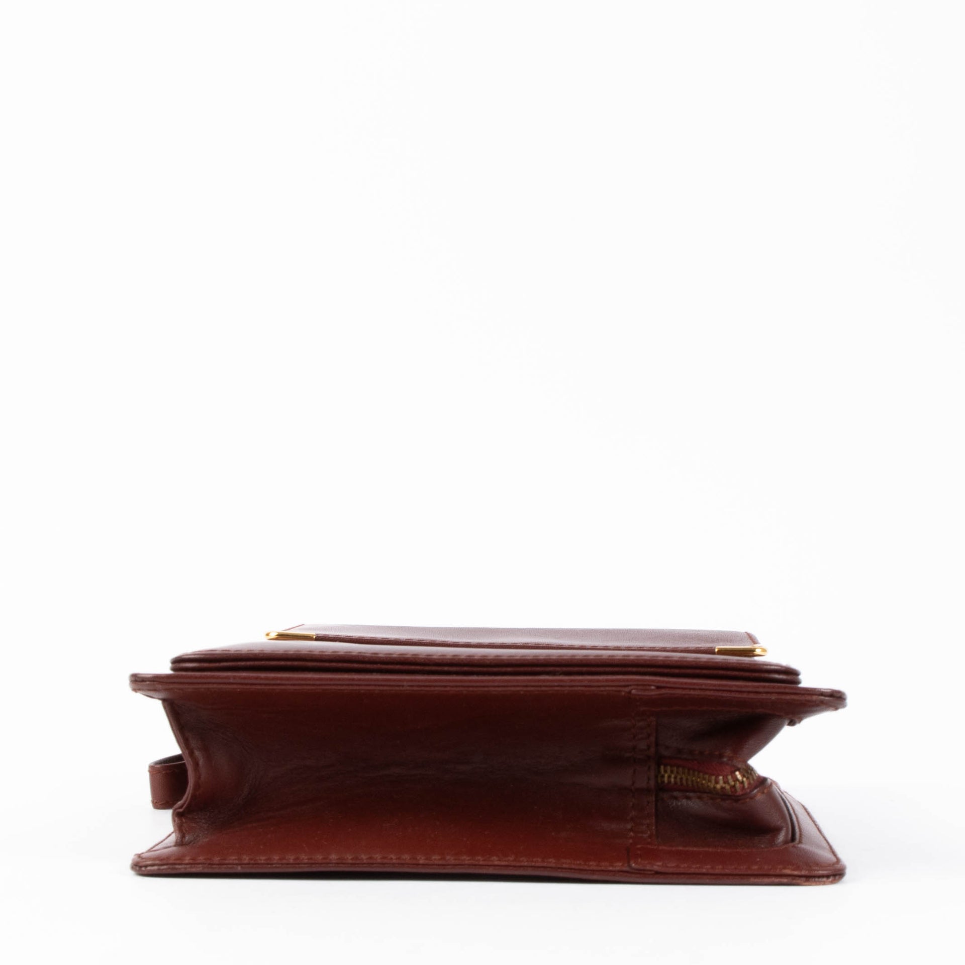 Pochette vintage en cuir bordeaux Cartier