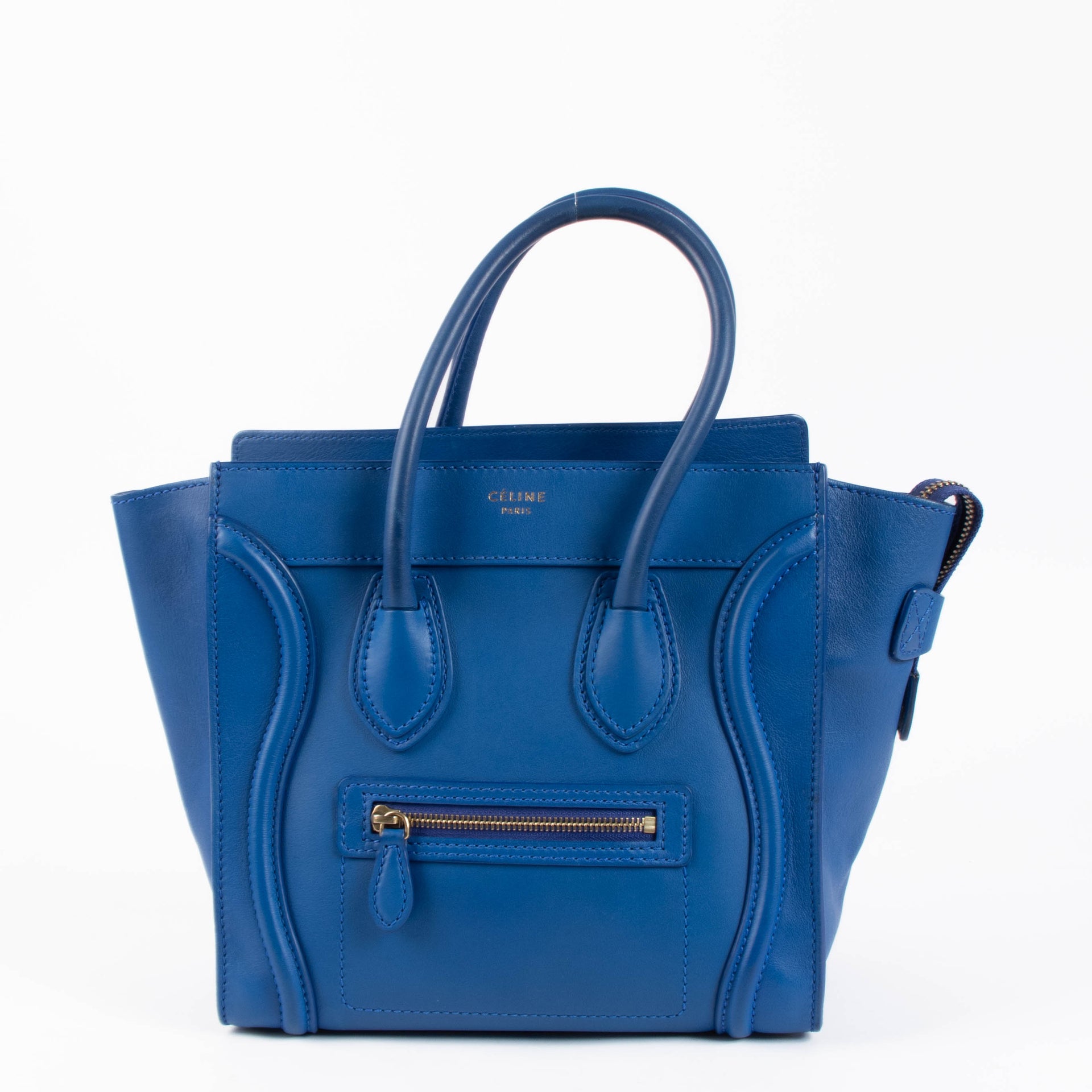 Shop this 100% authentic Celine Electric Blue Micro Luggage Bag at Labellov.com