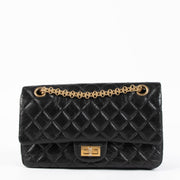 Shop this authentic Chanel Black Aged Calfskin Medium 2.55 Reissue Bag pre-loved on Labellov.com 