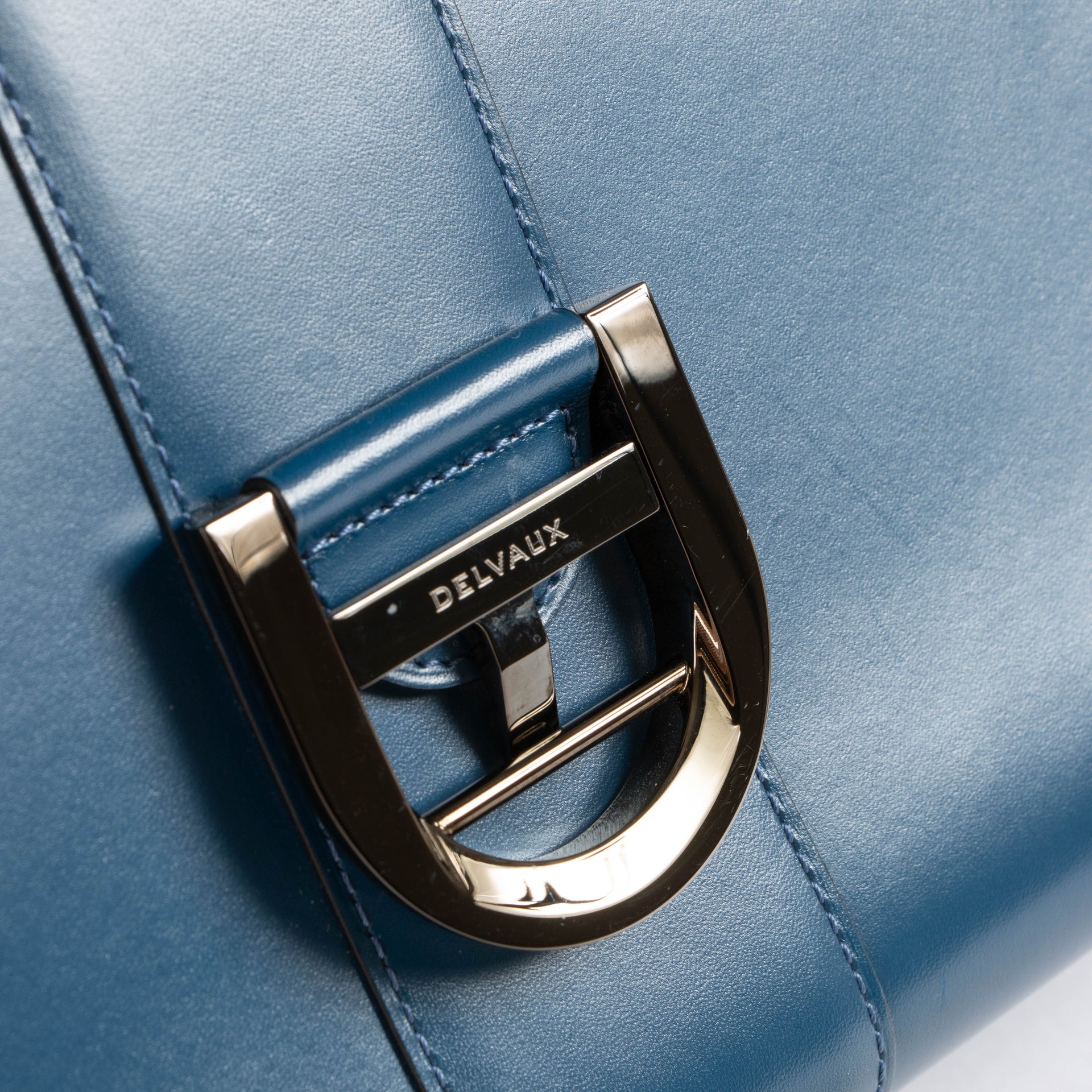Delvaux Bleu de Prusse Box Calf Brillant MM Bag
