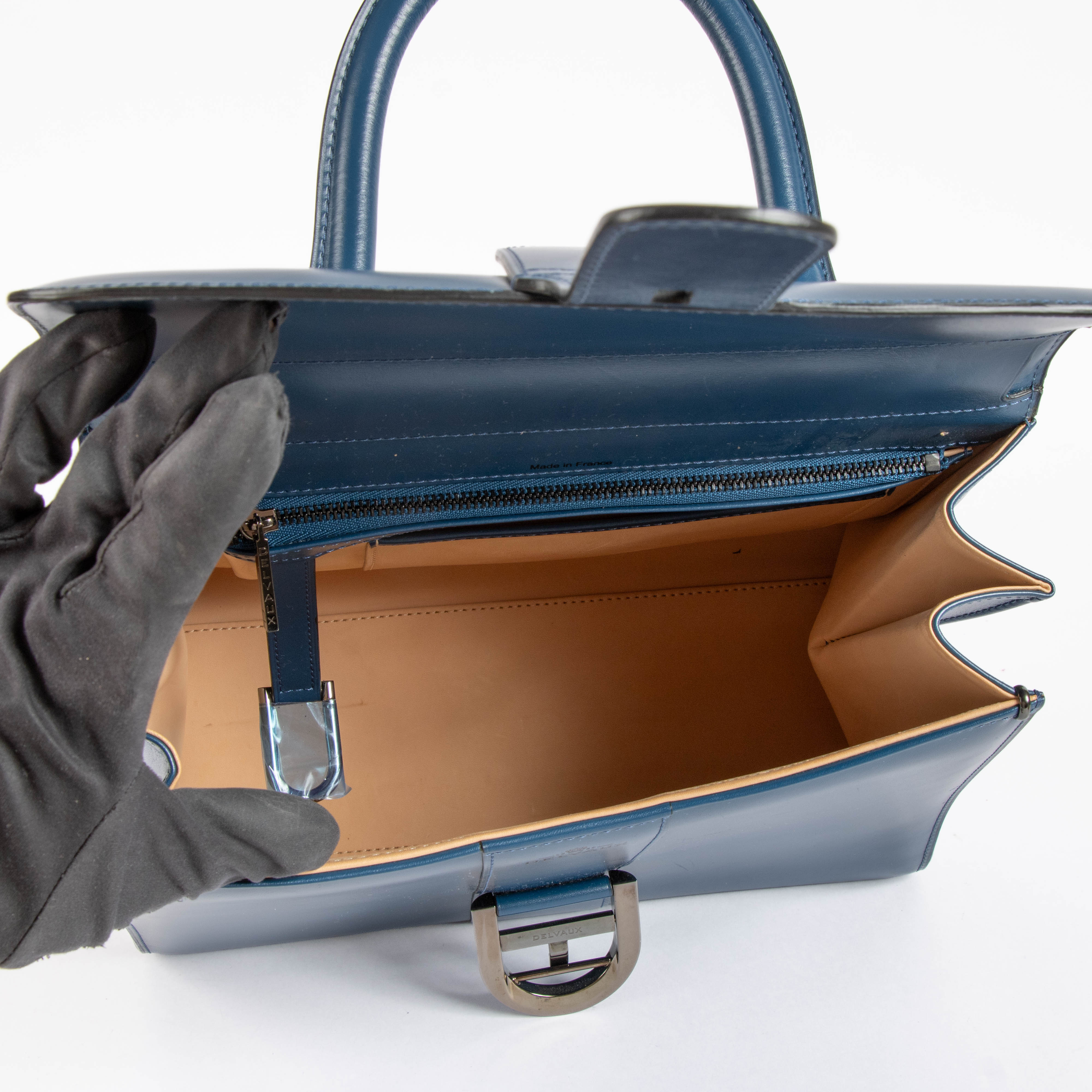 Delvaux Bleu de Prusse Box Calf Brillant MM Bag – Labellov