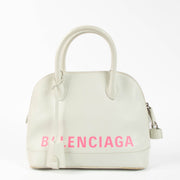 Shop this authentic Balenciaga White Logo Ville Small Bag pre-loved on Labellov.com