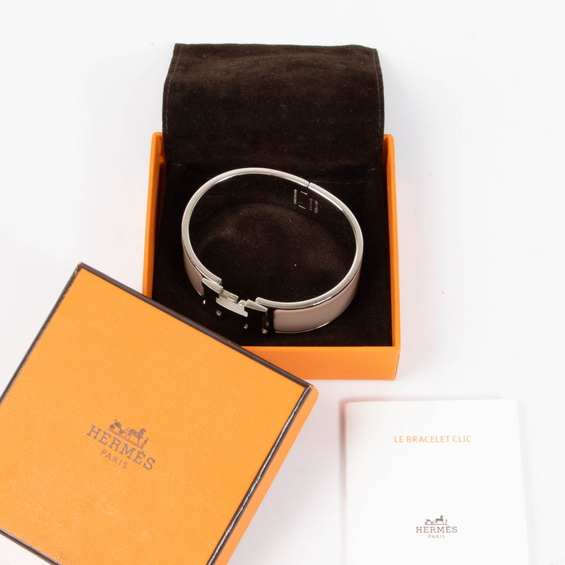 Hermes Clic Clac H Taupe Bracelet
