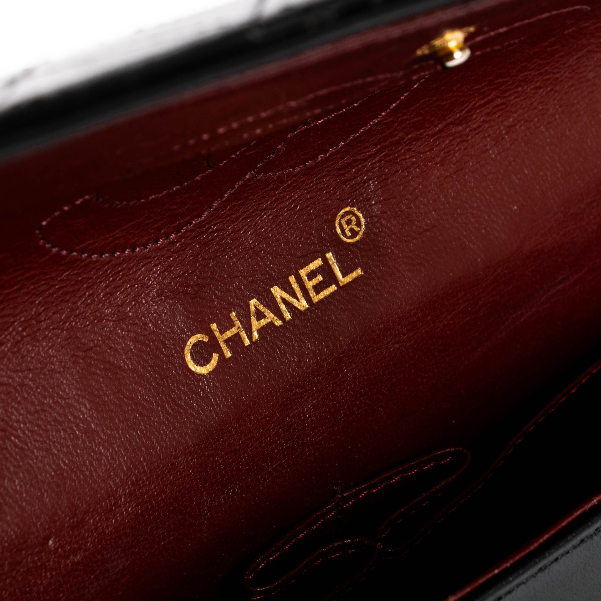 Chanel Vintage Black Lambskin 2.55 Chain Classic Flap Bag