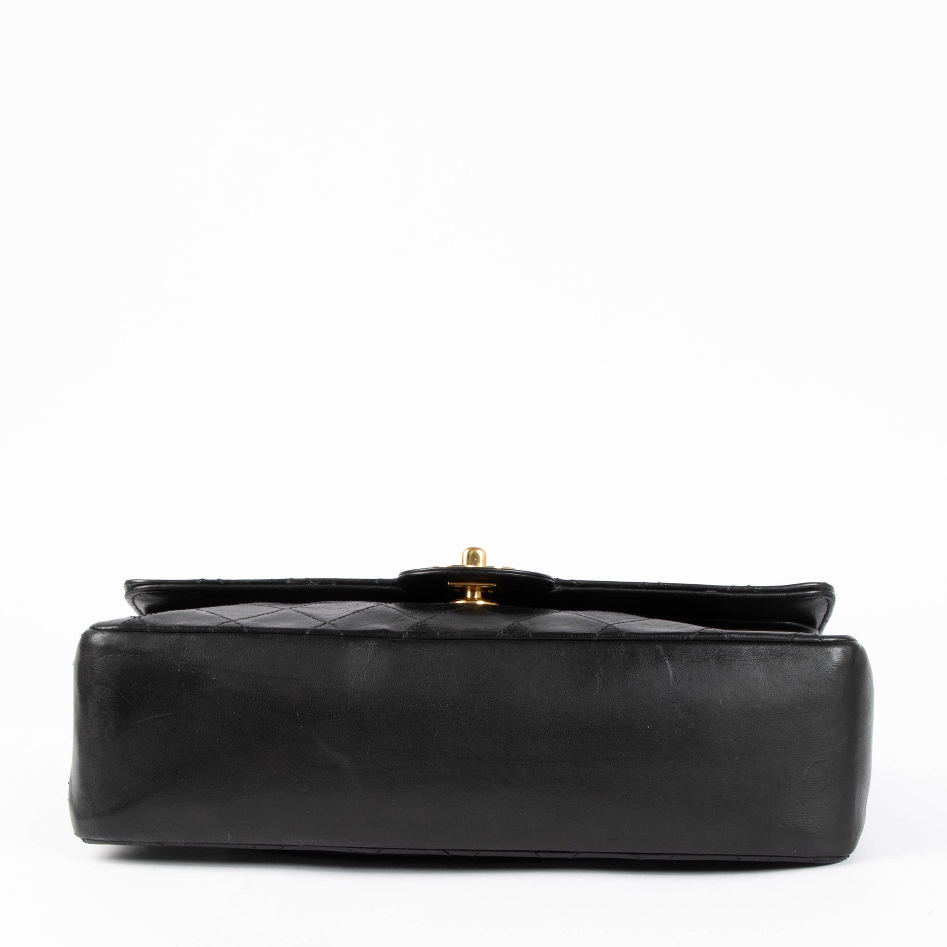 Chanel Vintage Black Lambskin 2.55 Chain Classic Flap Bag