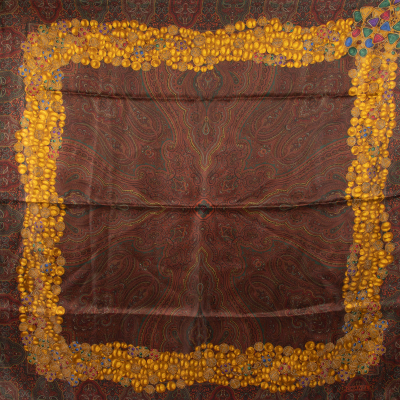 Shop the authentic Chanel Silk Paisley Byzantine Print Square Scarf second hand on Labellov.com