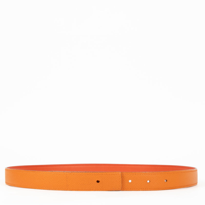 Hermes Orange/Capucines Epsom/Swift Reversible Belt Strap - Size 90