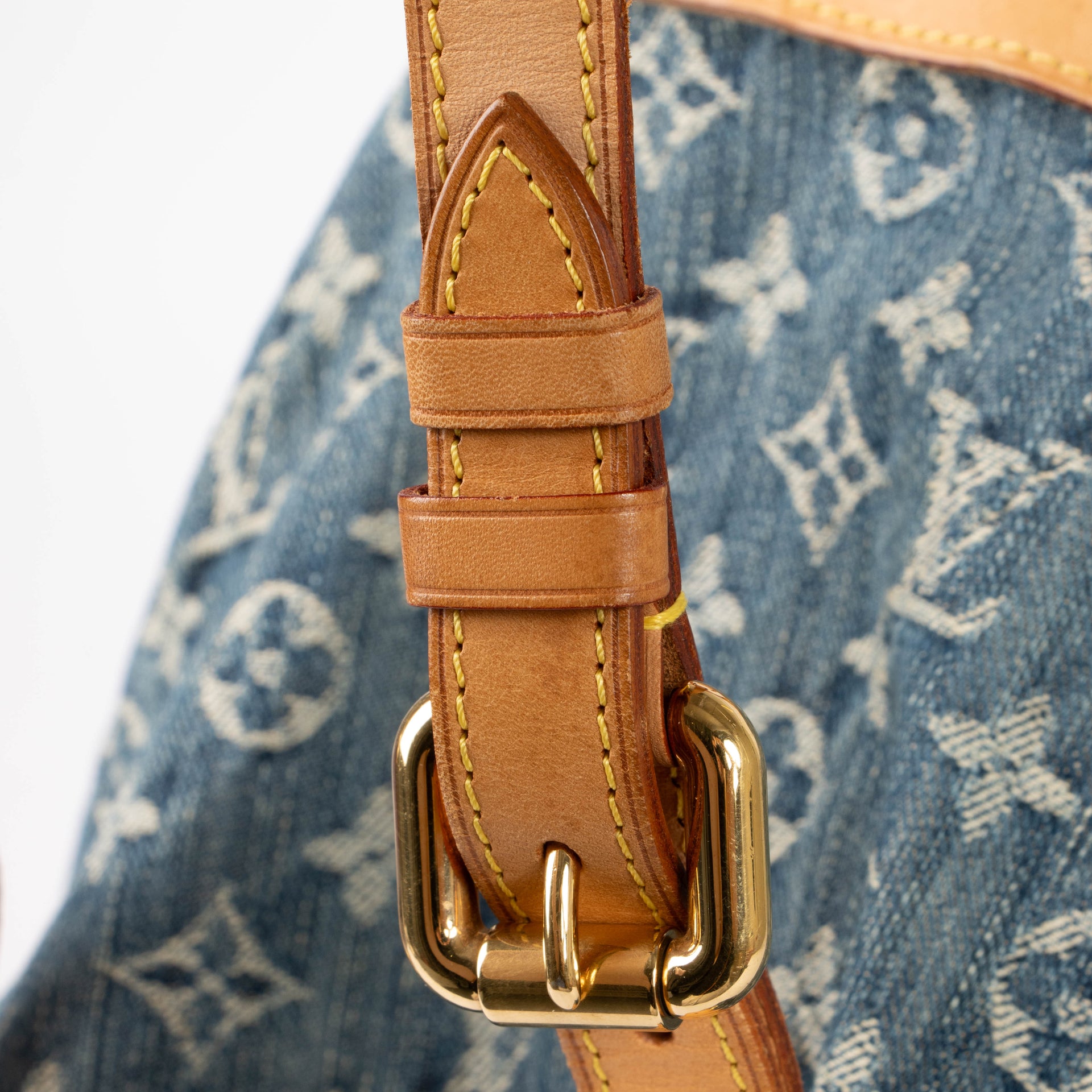 Shop the authentic Louis Vuitton Blue Monogram Denim Sac A Dos GM second hand on Labellov.com