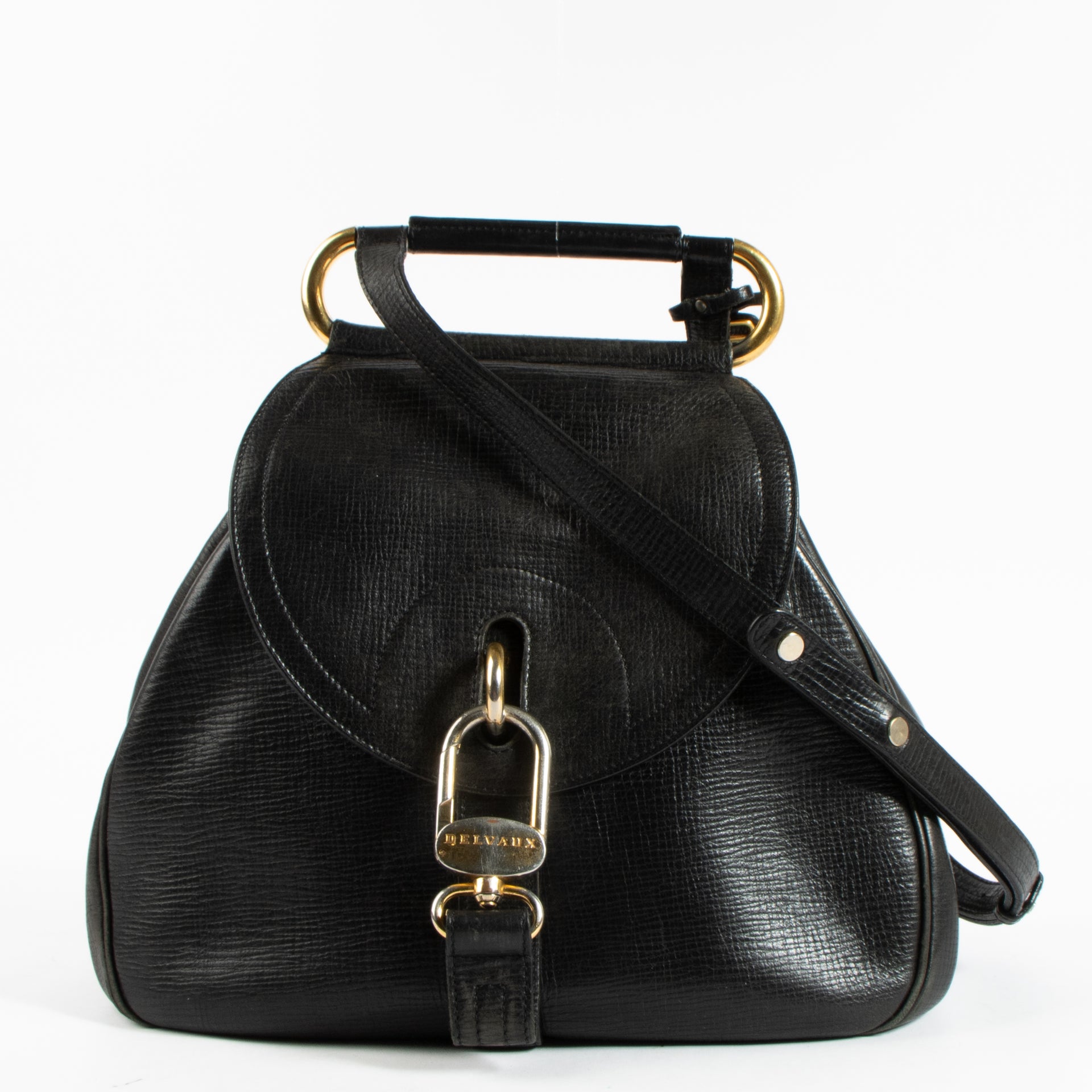 Delvaux  Black Cerveau Shoulder Bag